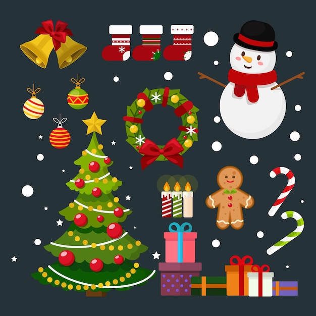 merry christmas and new year wreath