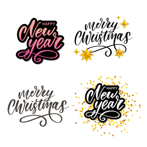 Vector merry christmas new year