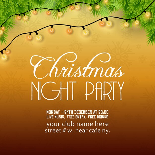 Merry christmas night party background