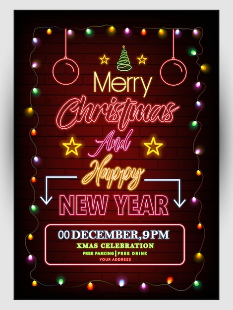 Merry Christmas party design template, card,