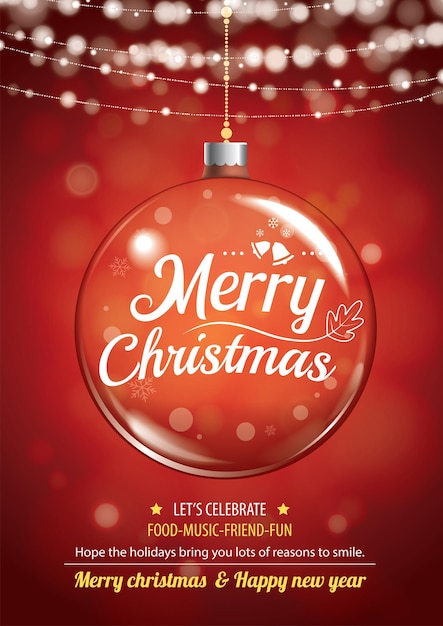 Merry christmas party for flyer brochure design happy holiday greeting banner and card template