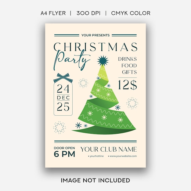 Merry Christmas Party Flyer Template