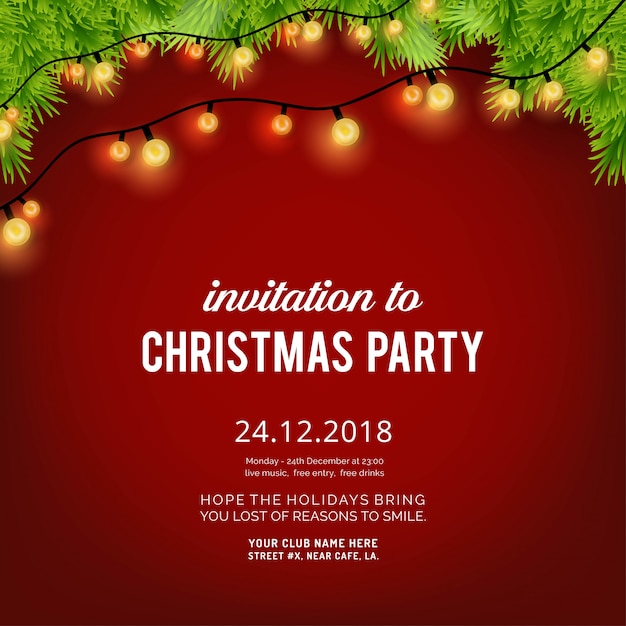 Merry christmas party invitation background