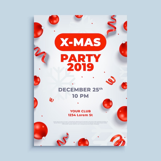 Merry christmas party lay-out poster poster of sjabloon folder.