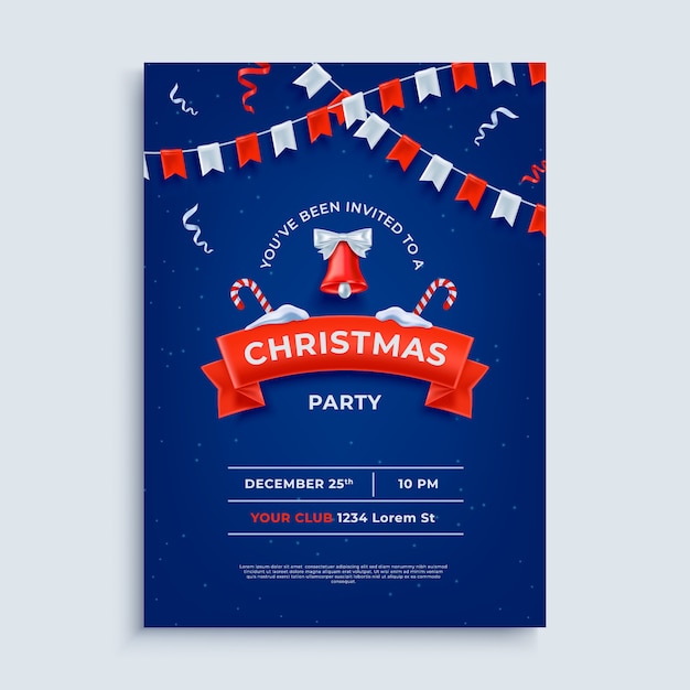 Merry Christmas party lay-out poster sjabloon