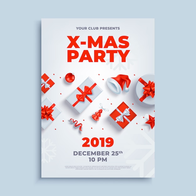 Merry Christmas party layout poster poster or flyer template.