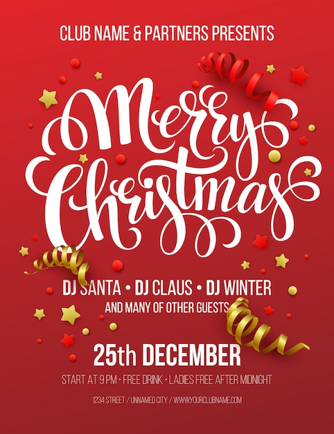 Merry christmas party poster