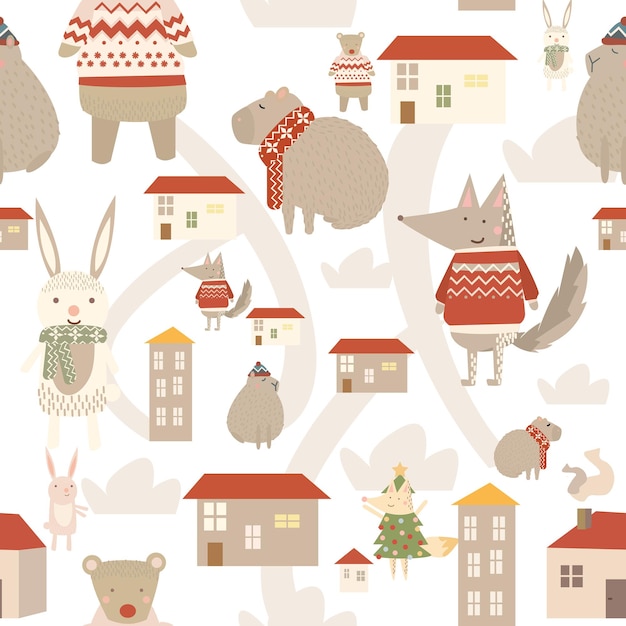 Vector merry christmas pattern