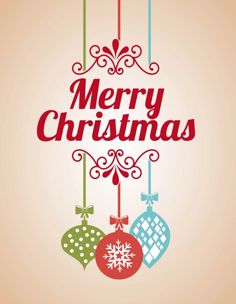 Merry christmas over pink background vector illustration