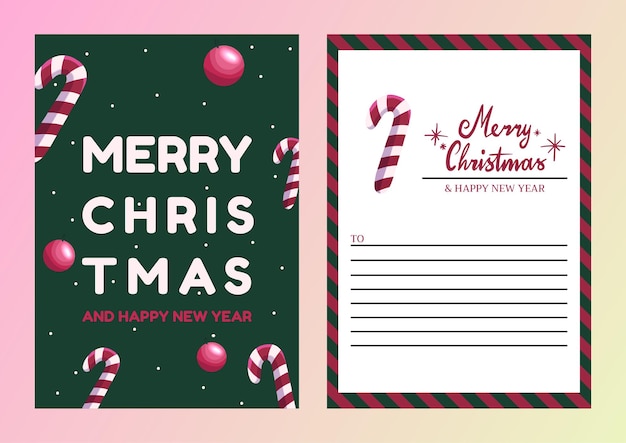 Merry Christmas postcard template design