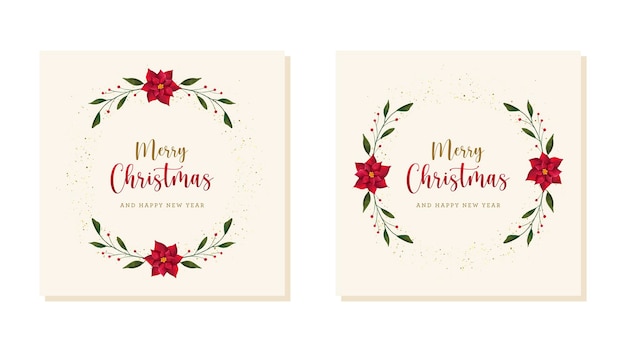 Merry christmas postcard with hand drawn elements