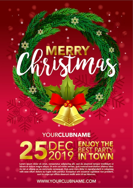 Merry Christmas poster design template 