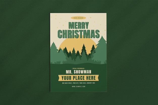 Vector merry christmas poster template