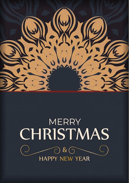 Merry Christmas Print ready gray card design with orange winter patterns Vector template poster Happy new year and abstract ornament