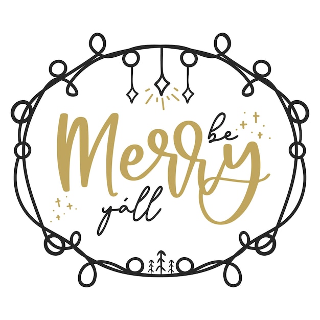 Vector merry christmas quote. hand drawn calligraphic lettering. inspirational text for greeting cards.