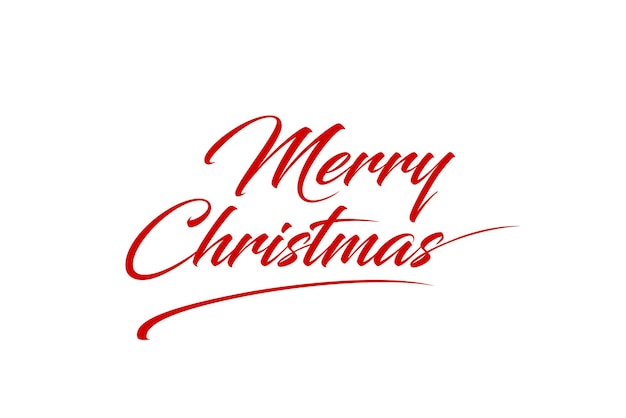 Merry christmas red hand lettering inscription to winter holiday design, calligraphy.