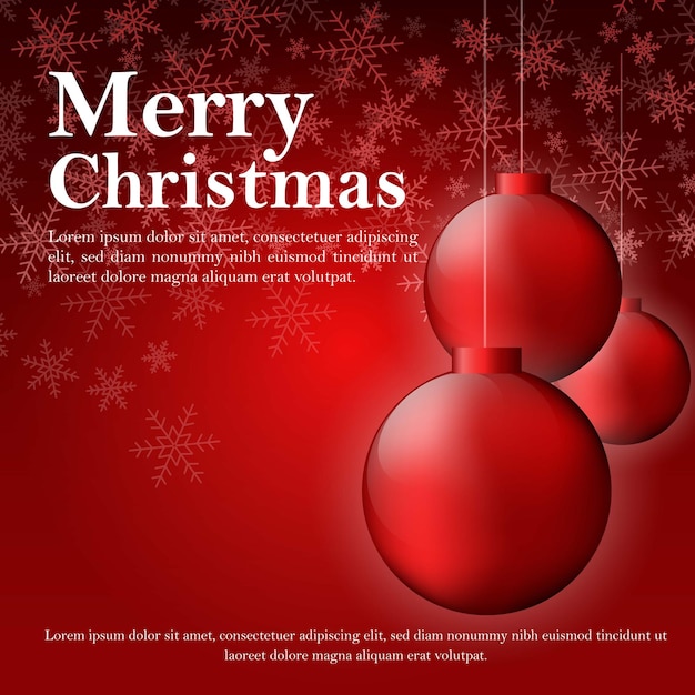 Vettore buon natale post design rosso