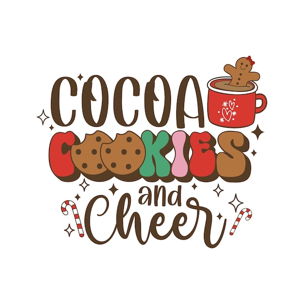 Merry Christmas retro baking quotes. Vector illustration.