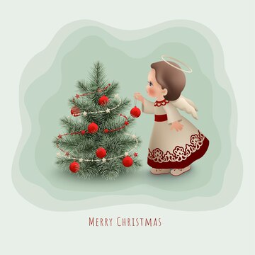 Premium Vector | Merry christmas retro greeting card with cute ...