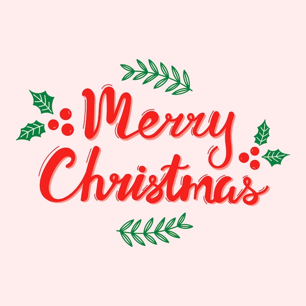 Merry christmas rode hand belettering