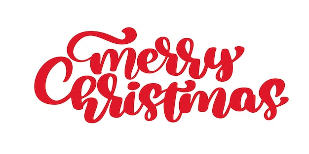 Merry Christmas rode vector kalligrafische letters tekst ontwerp wenskaarten vakantie groet geschenk