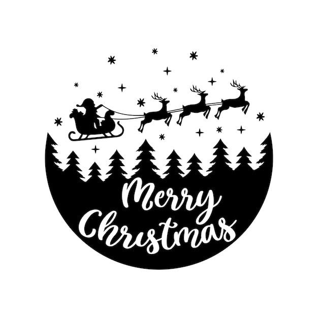 Vector merry christmas round illustration design