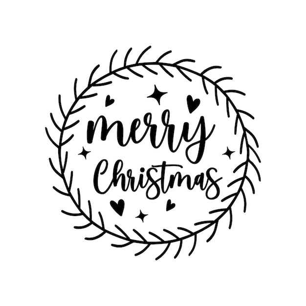 Merry Christmas Round Sign Winter SVG Design winter Quote Kersttypografie