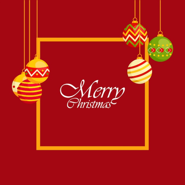 Merry christmas sale background with balls hanging ornament