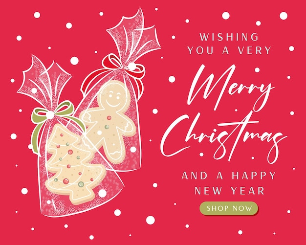 Merry christmas sale banner backgroundMerry Christmas tekst kalligrafische letters Vector illustratie