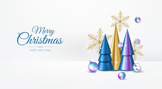 Merry Christmas sale banner template. Greeting card, banner, poster, header for website.