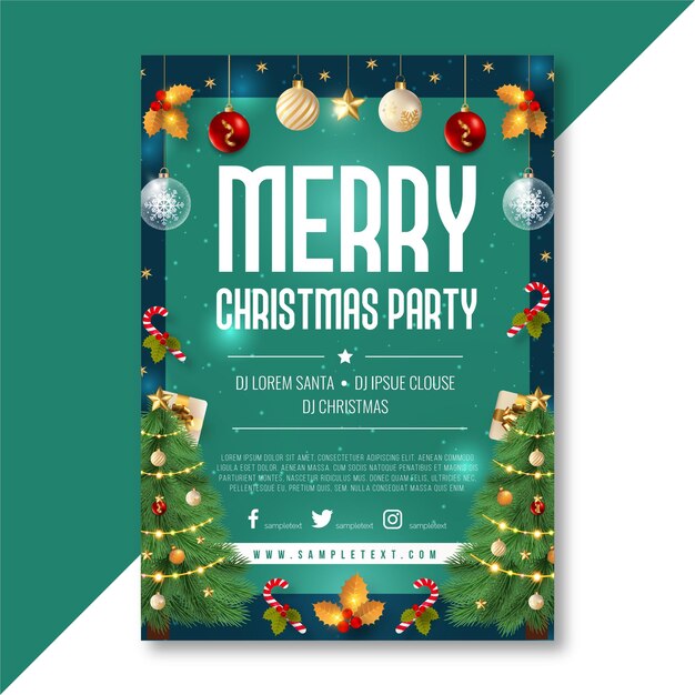 Vector merry christmas sale flyer