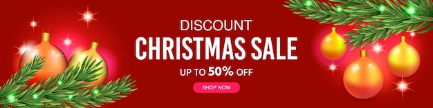 Vector merry christmas sale kortingsbanner