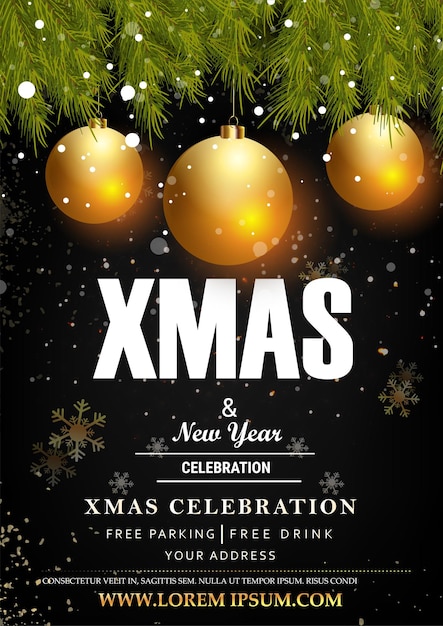 Vector merry christmas sale promotion poster banner with product display and festive decoration