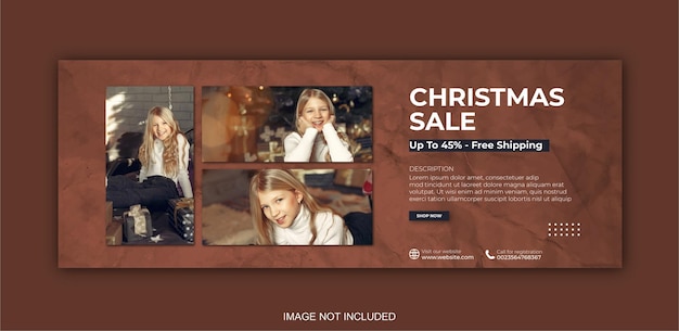 Merry christmas sale social media post web banner