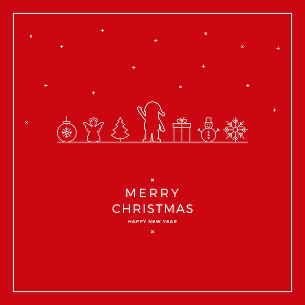 merry christmas santa card red background