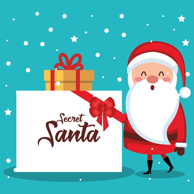 Vector merry christmas santa character