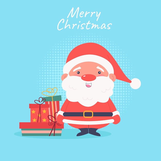 merry christmas santa claus vector illustration