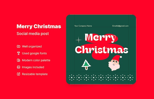 Post sui social media di buon natale e babbo natale