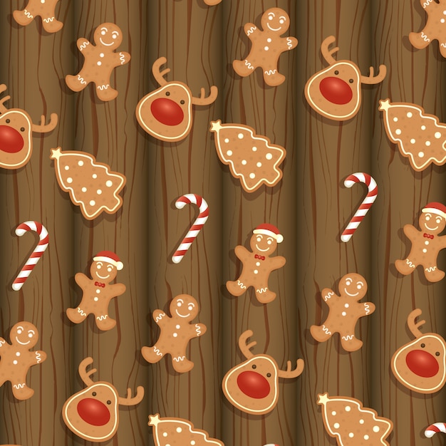 Scena di buon natale con motivo a biscotti allo zenzero