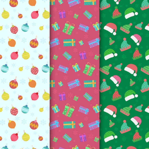 Merry christmas seamless pattern collection