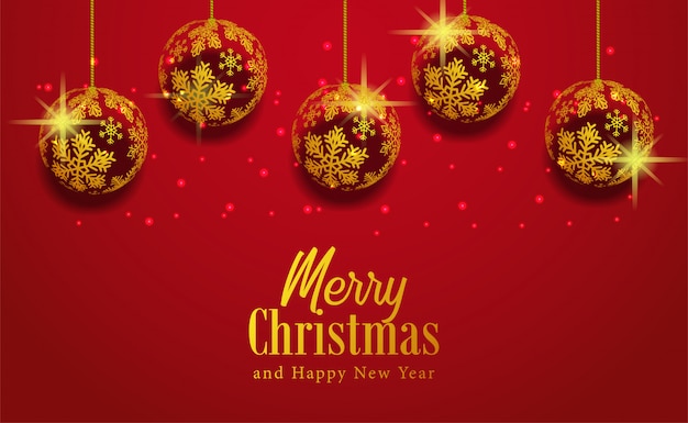 Merry Christmas-sjabloon met decoratie