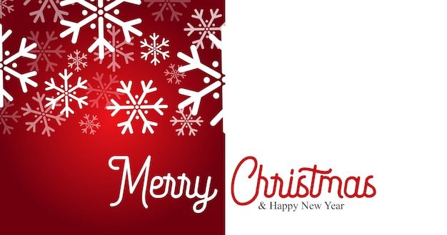 Vector merry christmas snow flakes in red background wallpaper