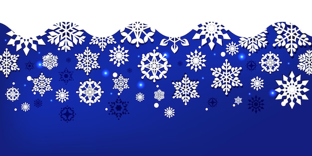 Merry Christmas snowflakes winter banner design