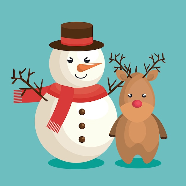 Merry christmas snowman character