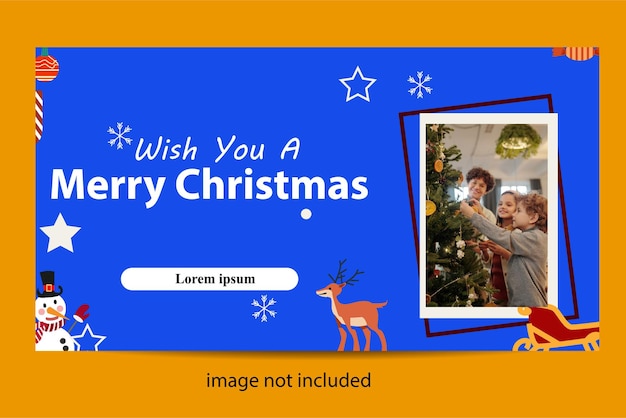 Merry Christmas square banner template design collections. Modern banner and social media post