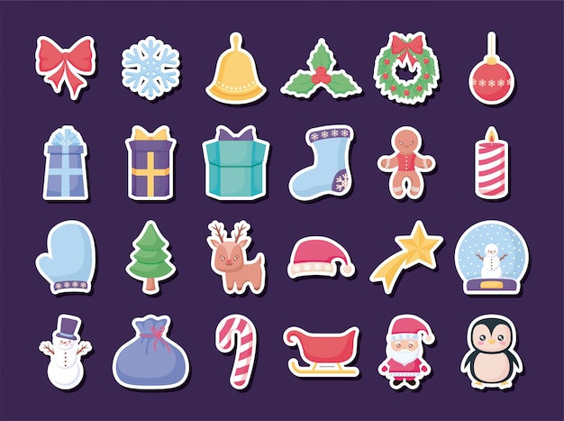 merry christmas sticker set