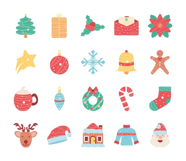 Vector merry christmas stickers