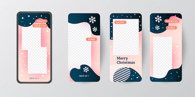 Vector merry christmas stories template