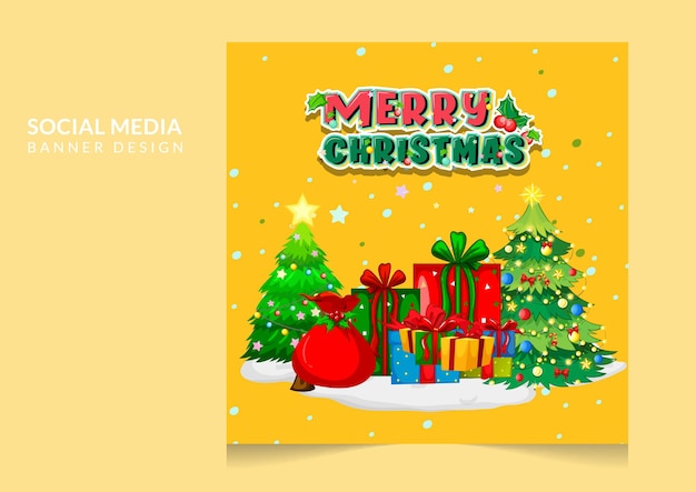 Merry christmas supper offer social media post design template