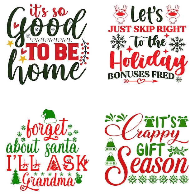 Merry christmas svg quotes typography tshirt design